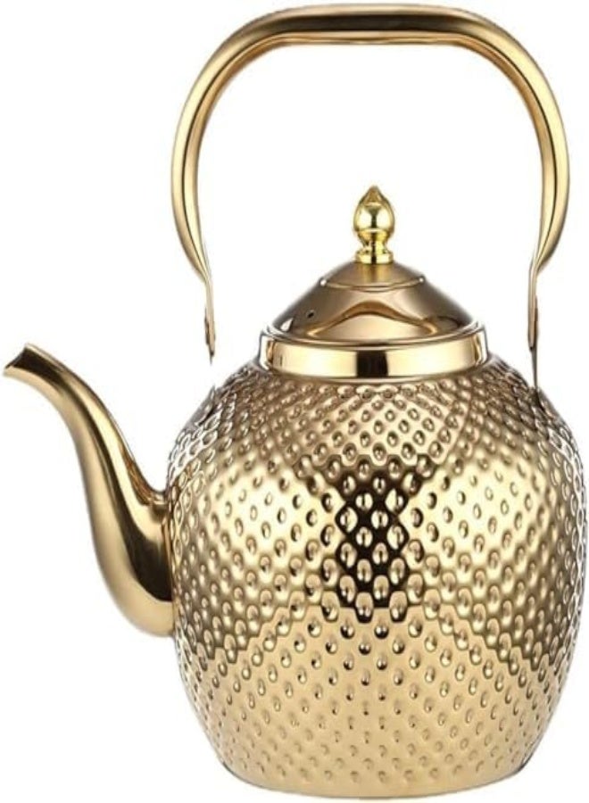 Sanqiahome 2000Ml Teapot With Infuser Stainless Steel Water Boilers Tea Maker Water Kettle For Induction/Gas,Gold