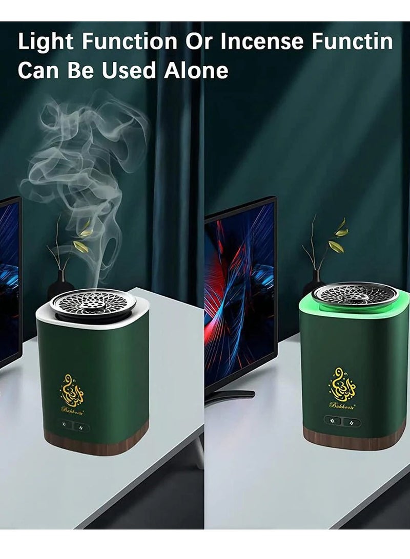 B17 Incense Burner Rechargeable LED Portable Electric Incense Burner Aromatherapy Machine Green