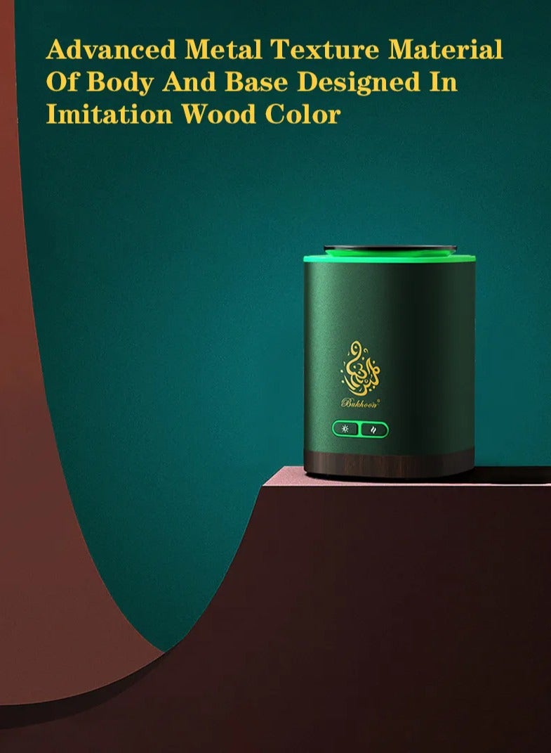 B17 Incense Burner Rechargeable LED Portable Electric Incense Burner Aromatherapy Machine Green