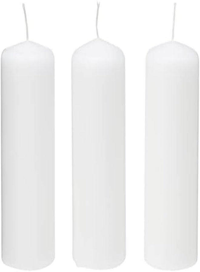 Spaas Tray Of 9 Unscented Pillar Candles 60/150 Mm, ± 45 Hours, White