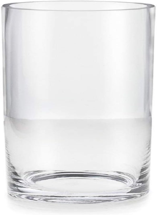 Serene Spaces Living Classic Clear Glass Cylinder Vase, Use For Floral Arrangements Or As Candleholder At Weddings, Parties, Events, Home Decor, Measures 6