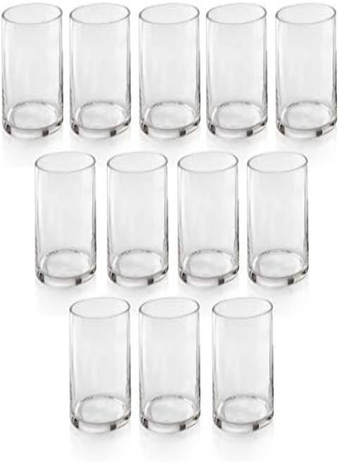 Set Of 12 Glass Cylinder Vases 4 Inch Tall - Multi-Use: Pillar Candle, Floating Candles Holders Or Flower Vase – Perfect As A Wedding Centerpieces.