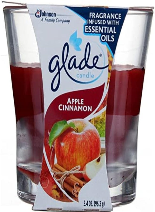 Glade Candle Apple Cinnamon Scent Jar 3.4 Ounce - 6 Pack