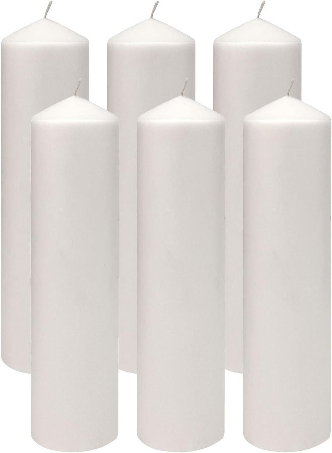 Stonebriar 18 Hour Long Burning Unscented Pillar Candles, 3X8, White