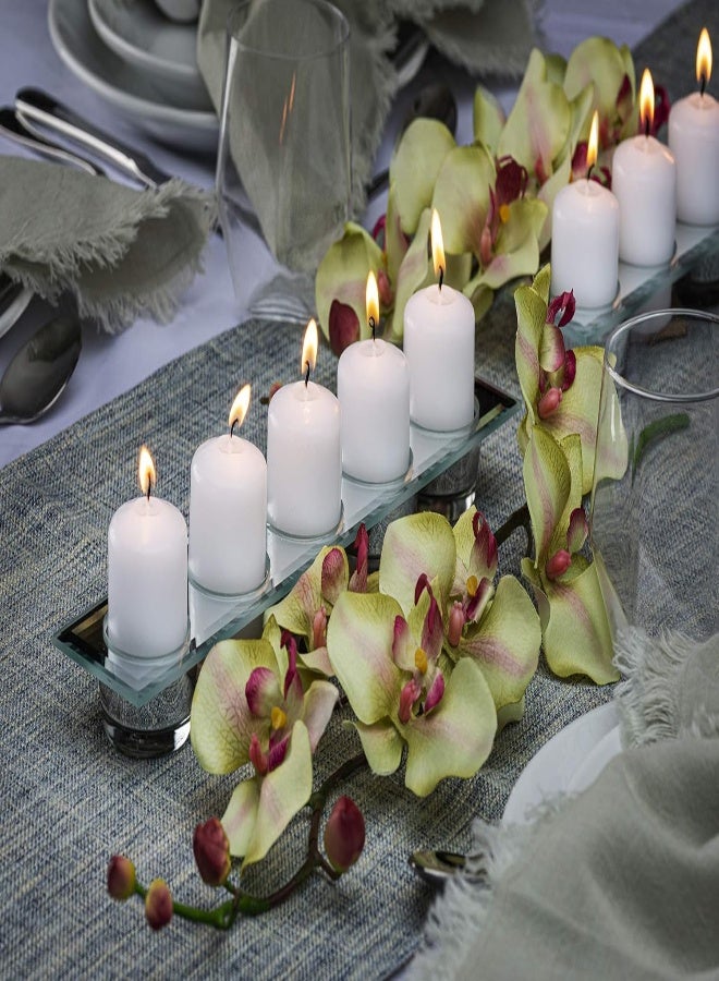 Bolsius Base Candles For Decoration, Wax, White, Size Individual Wax: H 10 Cm, Ø 4.8 Cm, 20 Pieces