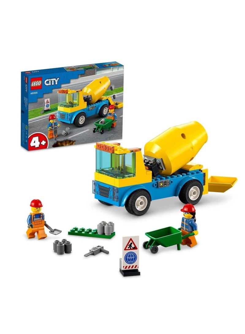 LEGO City Cement Mixer Truck 60325 Building Blocks Toy Set (85 Pieces)