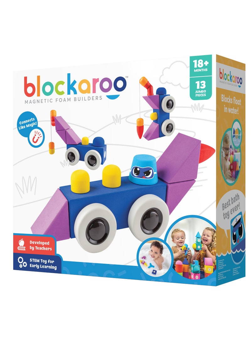 BLOCKAROO MAGNETIC FOAM BLOCKS -MEDIUM -ROADSTER