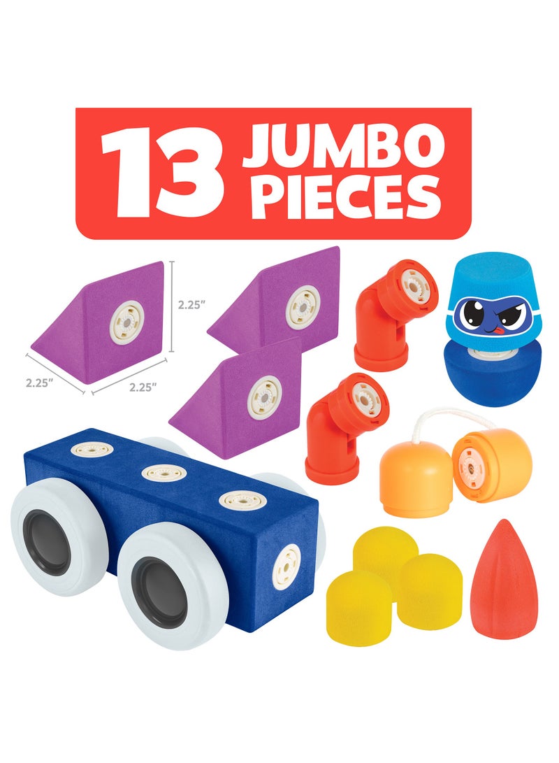 BLOCKAROO MAGNETIC FOAM BLOCKS -MEDIUM -ROADSTER