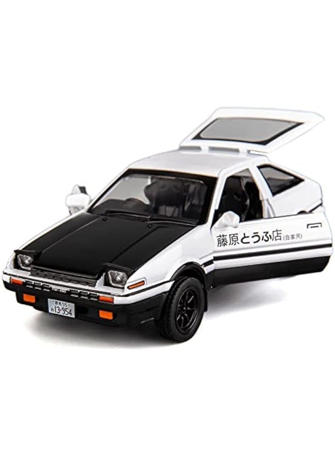 1/32 Toyota AE86 Initial D Model Car, Zinc Alloy Pull Back Toy car with Sound and Light for Kids Boy Girl Gift(Black)