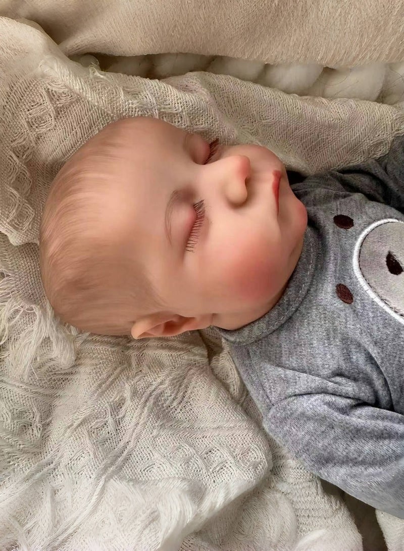 45 cm Realistic Newborn Baby Dolls with Full Vinyl Body ,Sleeping Baby Doll Hand Painted Hair