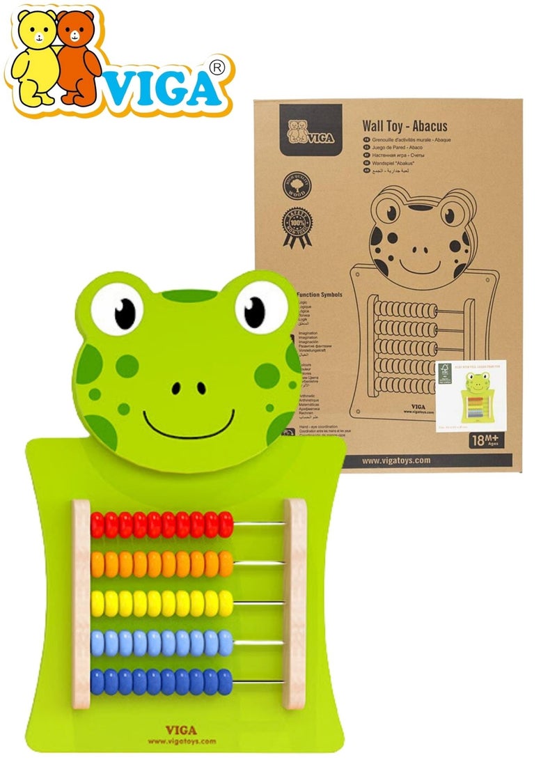 Viga Toys - 50679 - Wall Game - Abacus - Frog