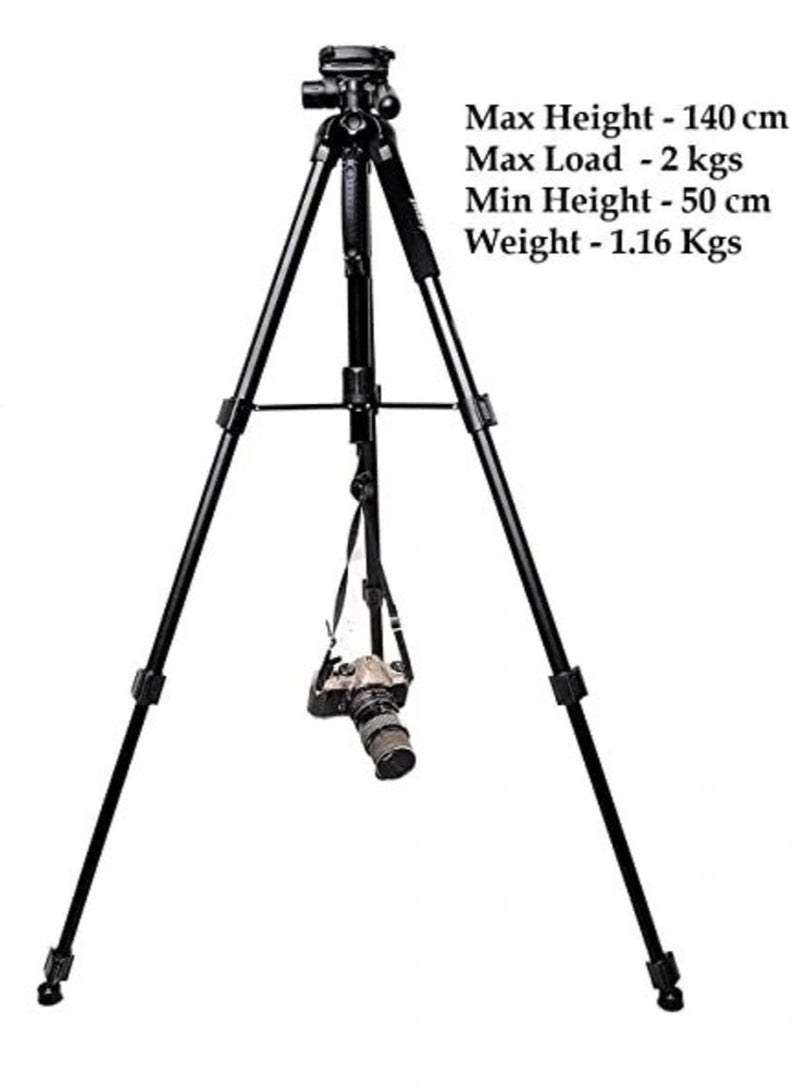 Jmary 2234 Professional Aluminium Alloy Tripod Stand - 3-Way Swivel Pan Head