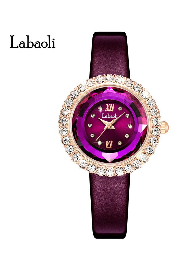 Labaoli New Light Luxury Quartz Watch Women's Waterproof Watch Set with Diamonds