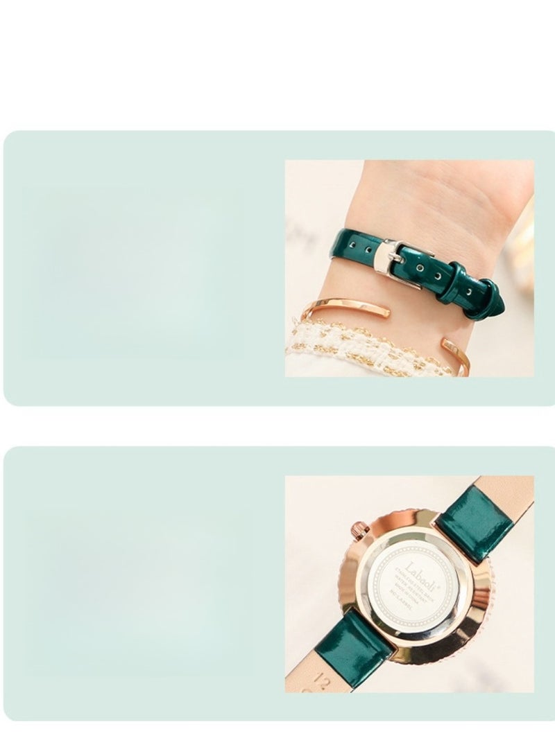 Labaoli New Light Luxury Quartz Watch Women's Waterproof Watch Set with Diamonds