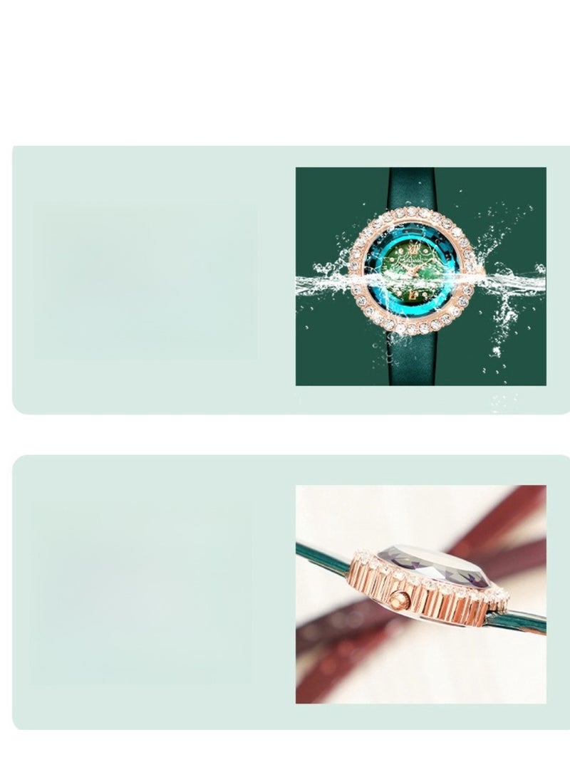 Labaoli New Light Luxury Quartz Watch Women's Waterproof Watch Set with Diamonds