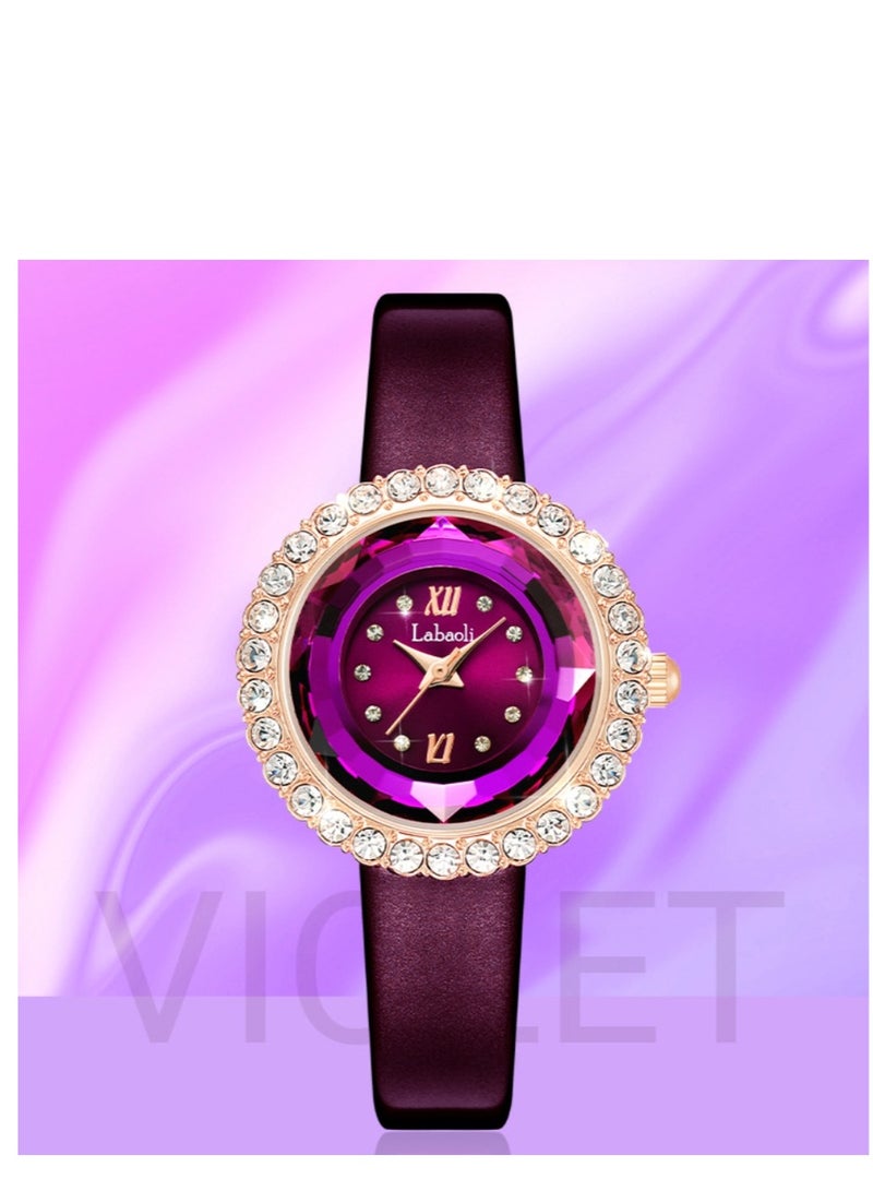 Labaoli New Light Luxury Quartz Watch Women's Waterproof Watch Set with Diamonds