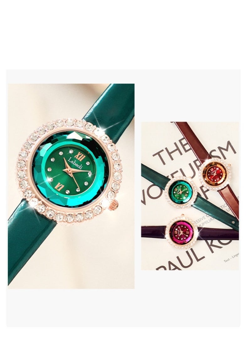 Labaoli New Light Luxury Quartz Watch Women's Waterproof Watch Set with Diamonds
