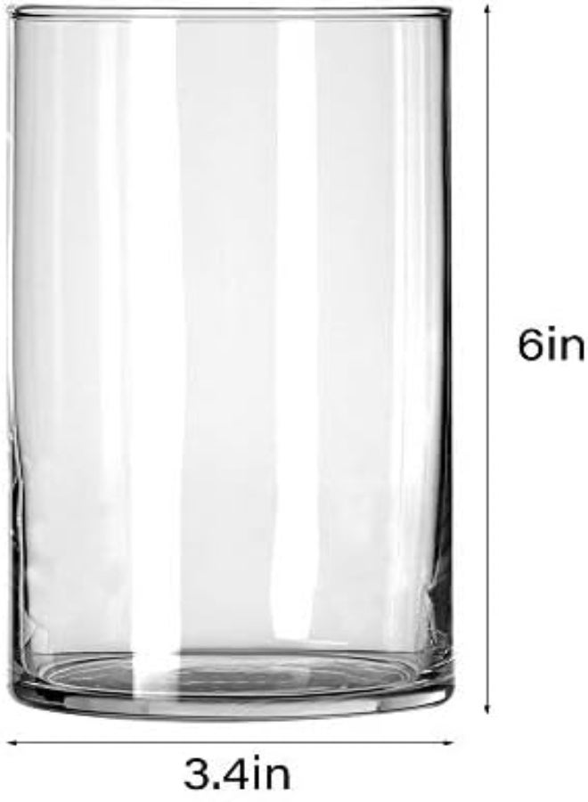 Starside 12 Pack Clear Glass Cylinder Vases, Table Flowers Vase,For Wedding Decorations And Formal Dinners (6 Inch)