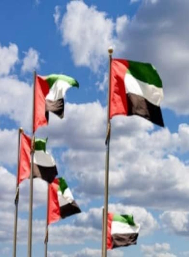 Safeway Uae Flag United Arab Emirates Flag National Day, 1.5 Meter (90X150 Cm) Durable Long Lasting For Outdoor And Indoor Use For Building And Car Decoration