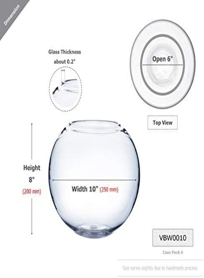 Wgvi Wgv Bowl Glass Vase, Diameter 10