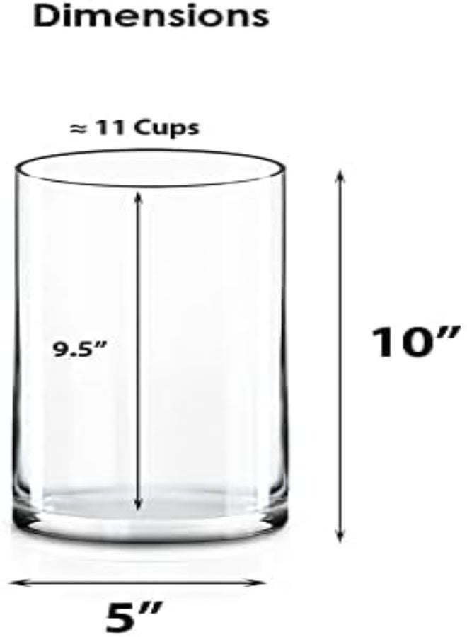Cys Excel Glass Vase, Cylinder Vase, Glass Cylinder Vase, (Pack Of 1) (H:10