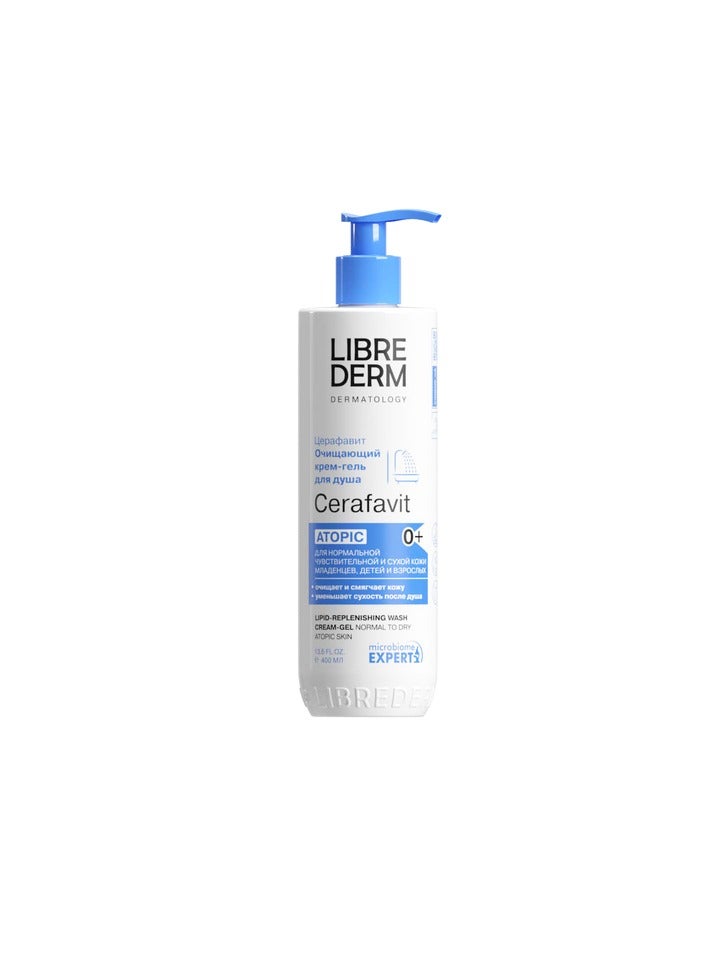 Librederm Cerafavit  Lipid-Replenishing Wash Cream-Gel With Ceramides And Prebiotic For Kids And Adults
