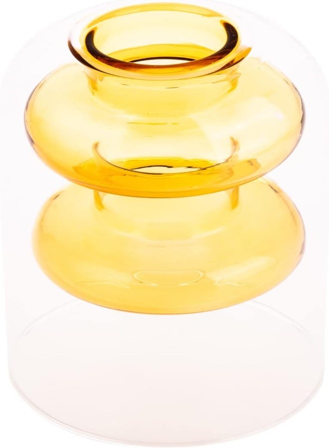 Akdc Candle Holder Yellow And Transparent