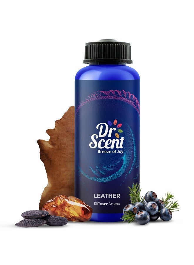 Dr Scent Breeze of Joy, Diffuser Aroma Leather Feel the Distinctive Notes of dry wood, juniper berries, and mate, with a hint of amber. (500ml)