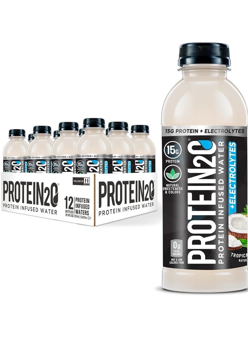 Protein20 Protein Infused Water + Electrolytes Tropical Coconut Flavor 500ml Pack of 12