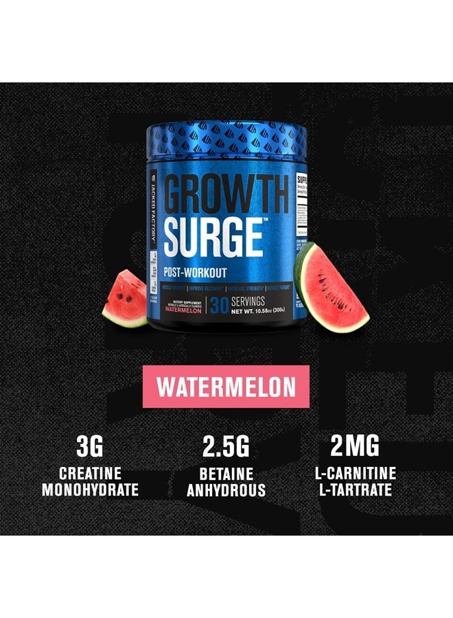 Growth Surge Creatine Post Workout w/L-Carnitine - Daily Muscle Builder & Recovery Supplement with Creatine Monohydrate, Betaine, L-Carnitine L-Tartrate - 60 Servings, Watermelon