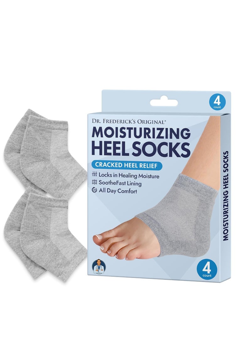 Dr. Frederick's Original Moisturizing Heel Socks for Cracked Heel Treatment - 2 Pairs - Stop Cracked Heels in Their Tracks