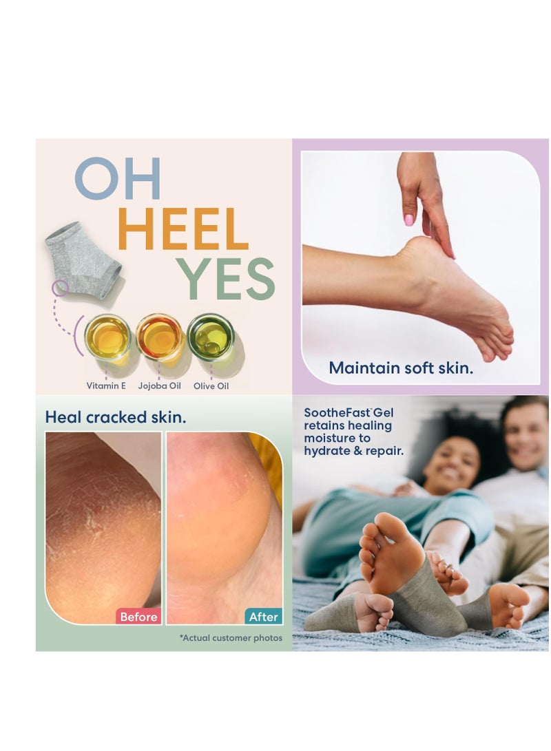 Dr. Frederick's Original Moisturizing Heel Socks for Cracked Heel Treatment - 2 Pairs - Stop Cracked Heels in Their Tracks