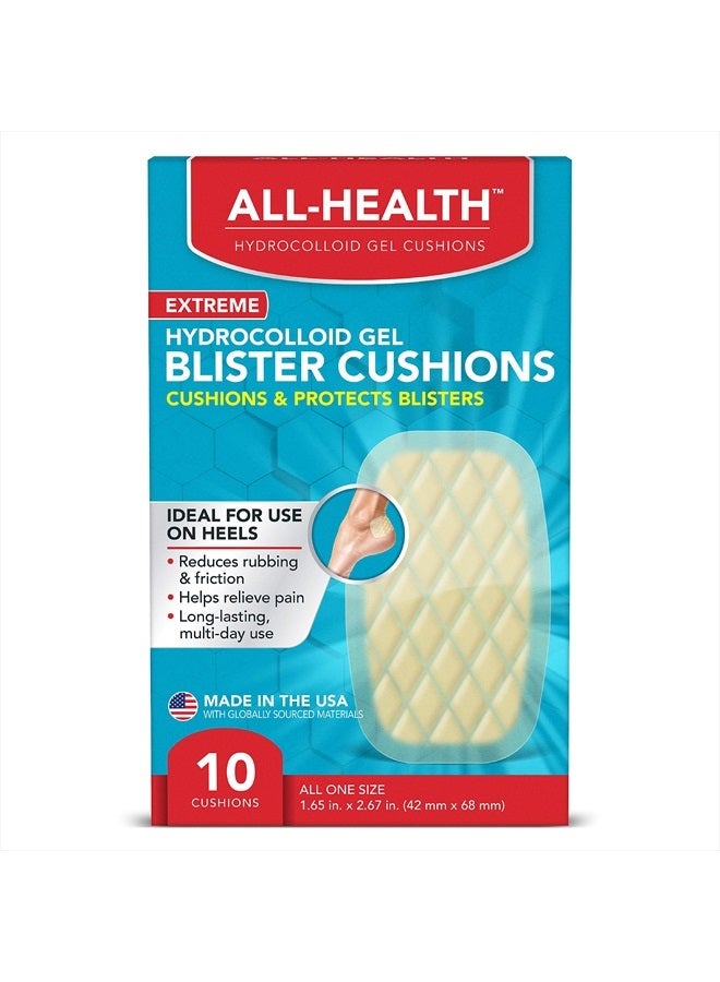 Extreme Hydrocolloid Gel Blister Cushion Bandages, 1.65 in x 2.67 in, 10 ct | Long Lasting Protection Against Rubbing and Friction for Blisters
