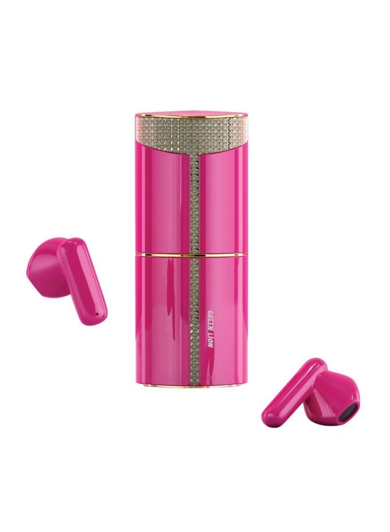 Green Lion Lipstick True Wireless Earbuds - Pink