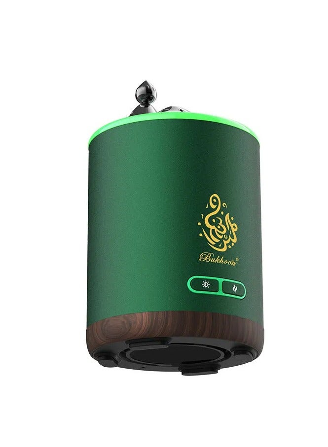 B19 Bukhoor Burner Circular Tower With Light Bakhoor Burner Arabic Electric Incense Burner Bukhoor Burner with Light Green