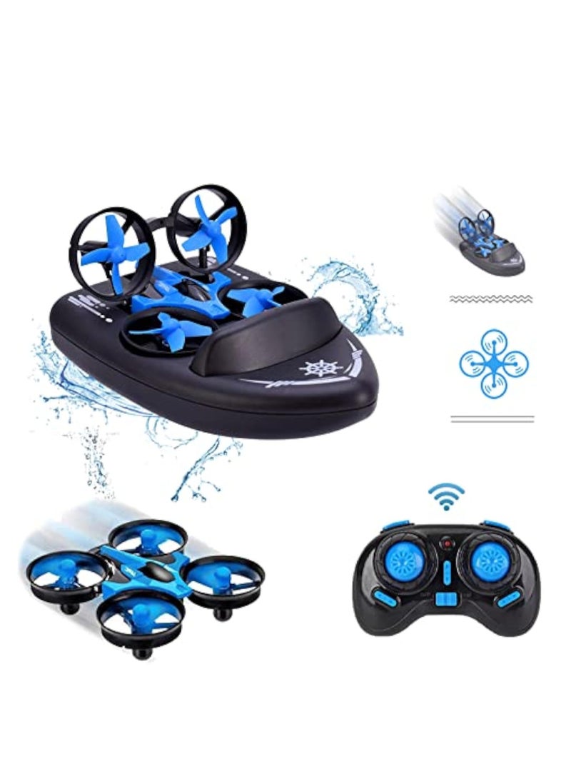 Sea, Land and Air Amphibian RC Ship 2 in 1 Wireless Aircraft 2.4G Multifunctional Hovercraft Mini Drone Summer Outdoor Water Toys Children's Gifts