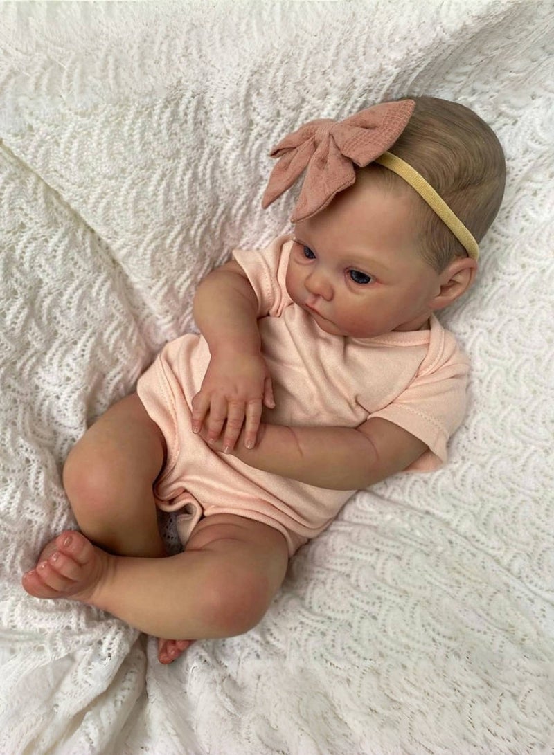 45 Cm Soft Vinyl Body Reborn Baby Doll with Hand Rooted Hair