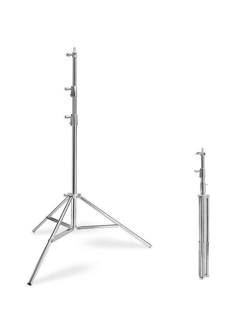 Stainless Steel Light Stand 110inches/280cm Heavy Duty w/ 1/4inch to 3/8inch Universal Adapter for Studio Softbox Flash Monolight and Other Photography Equipment