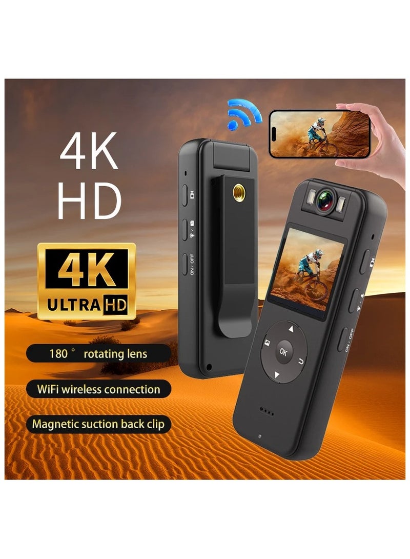 Ultra high definition 4K camera, wireless WiFi hotspot law enforcement recorder, motorcycle riding recorder, mini sports camera