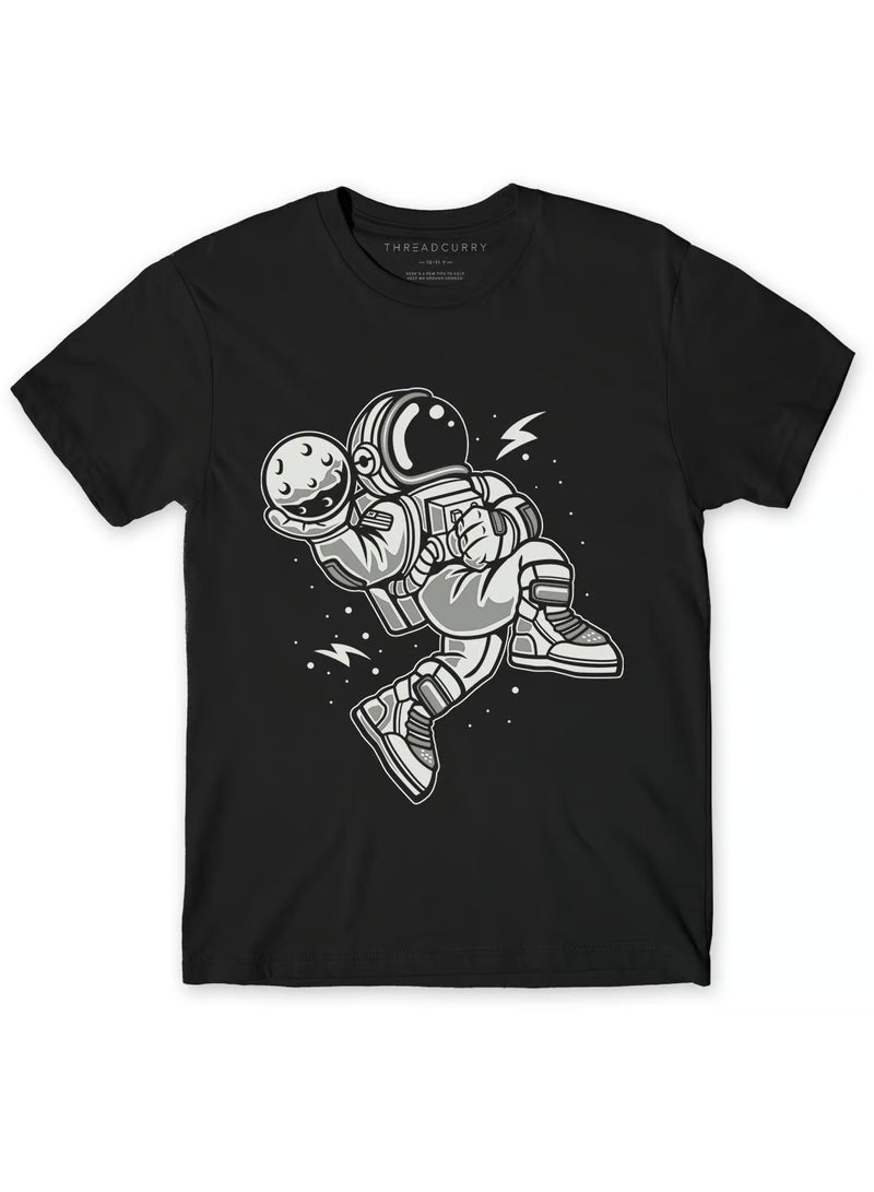 THREADCURRY Space Astronaut Fun Comic & Funny Creative Cotton Graphic Printed Tshirt for Boys