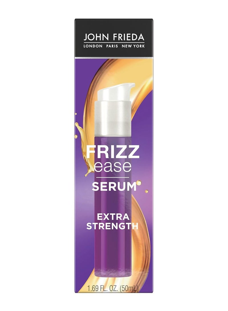 John Frieda Frizz Ease Extra Strength Hair Serum, Nourishing Hair Oil for Frizz Control, Heat Protectant with Argan & Coconut Oils, 1.69 fl oz