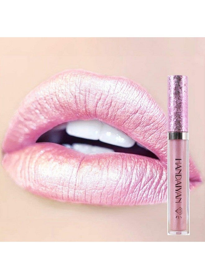 Metallic Diamond Liquid Glitter Shimmer Lipstick Nonstick Cup Makeup Lip Gloss (A)