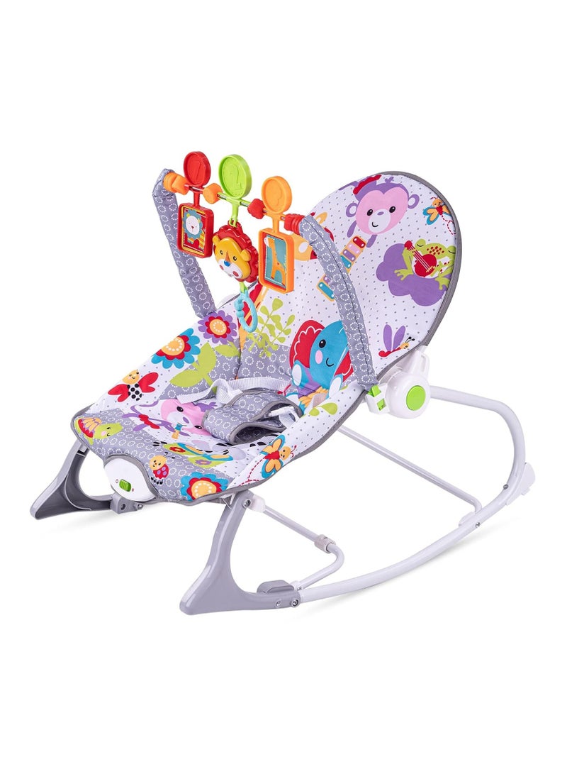 Baby Rocker and Bouncer Chair with Soothing Vibrations, Multi-Position Recline Portable Bouncer