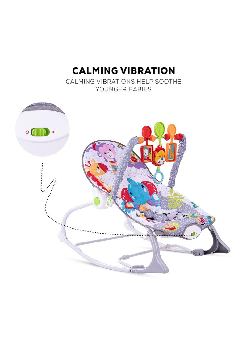 Baby Rocker and Bouncer Chair with Soothing Vibrations, Multi-Position Recline Portable Bouncer