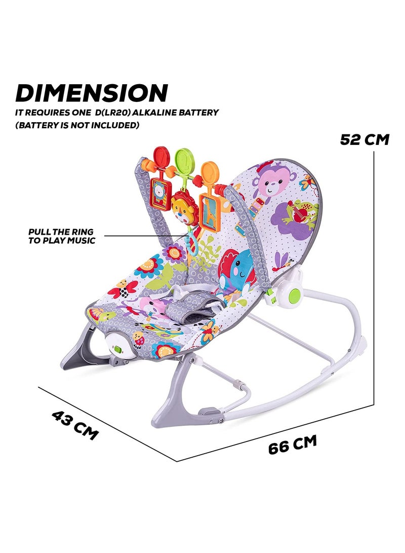 Baby Rocker and Bouncer Chair with Soothing Vibrations, Multi-Position Recline Portable Bouncer