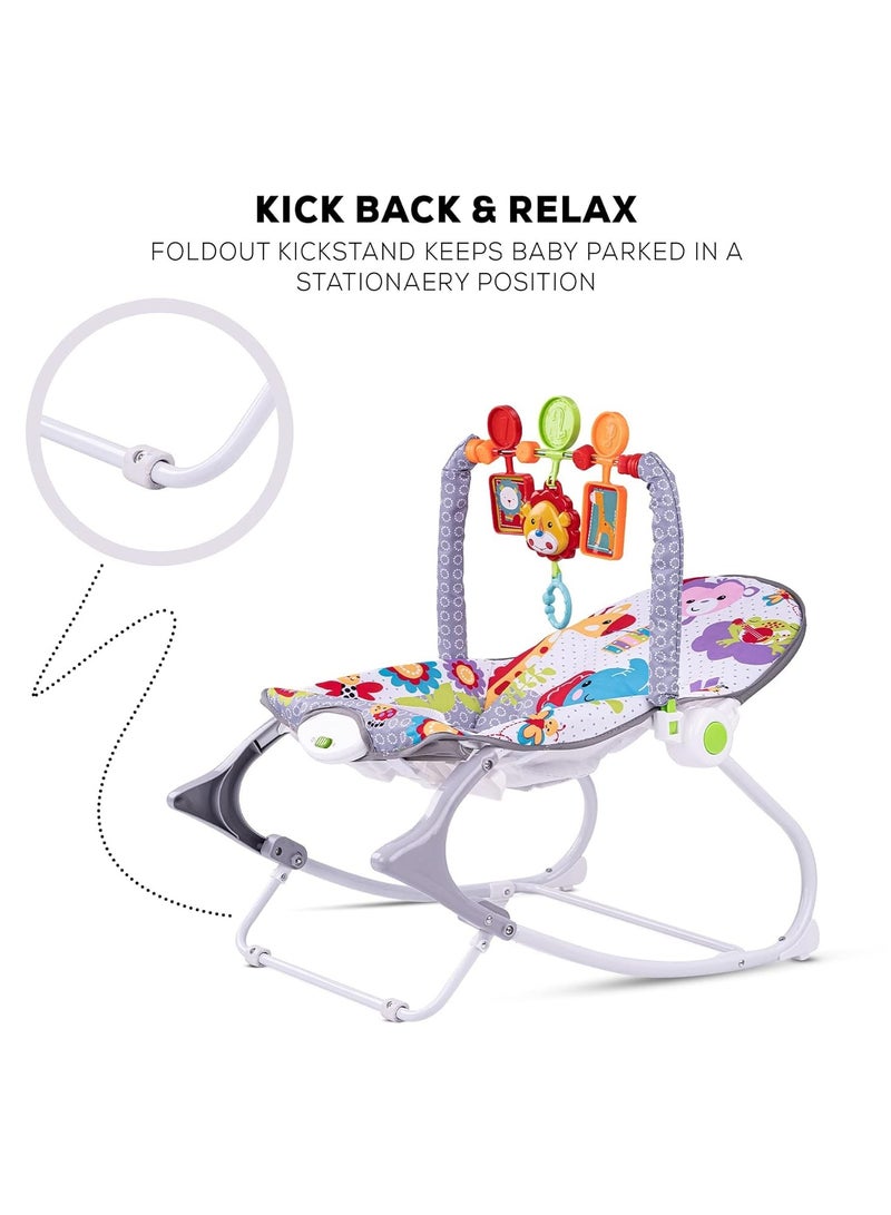 Baby Rocker and Bouncer Chair with Soothing Vibrations, Multi-Position Recline Portable Bouncer