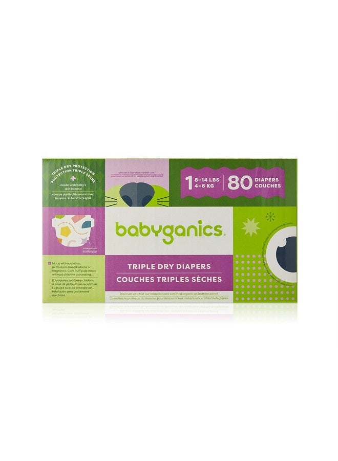 Diapers, Size 1, 80 ct, Ultra Absorbent Diapers