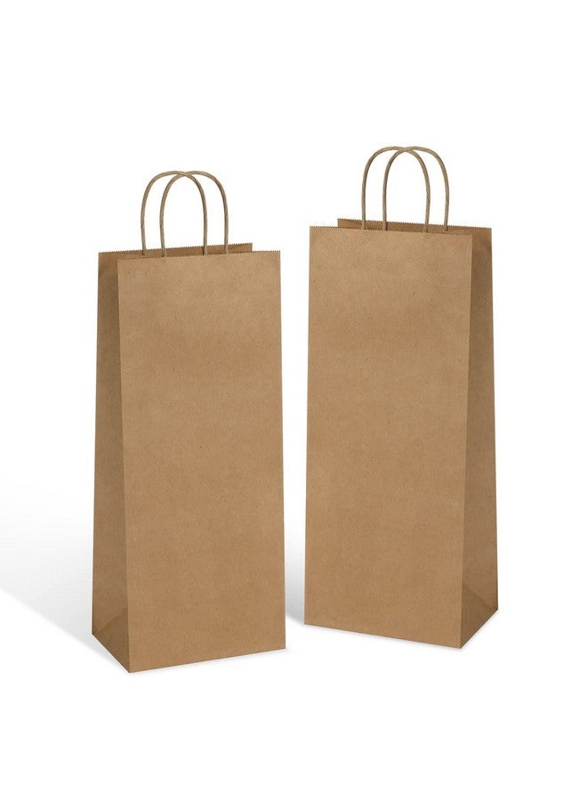 Kraft Paper Wine Bags With Handles 5.25X3.25X13 Inch For Whiskey Spirits Bottles 25Pcs Bluk Brown Gift Bags Shopping Bags Party Bags Retails Bags Wrapping Bags Recyclable