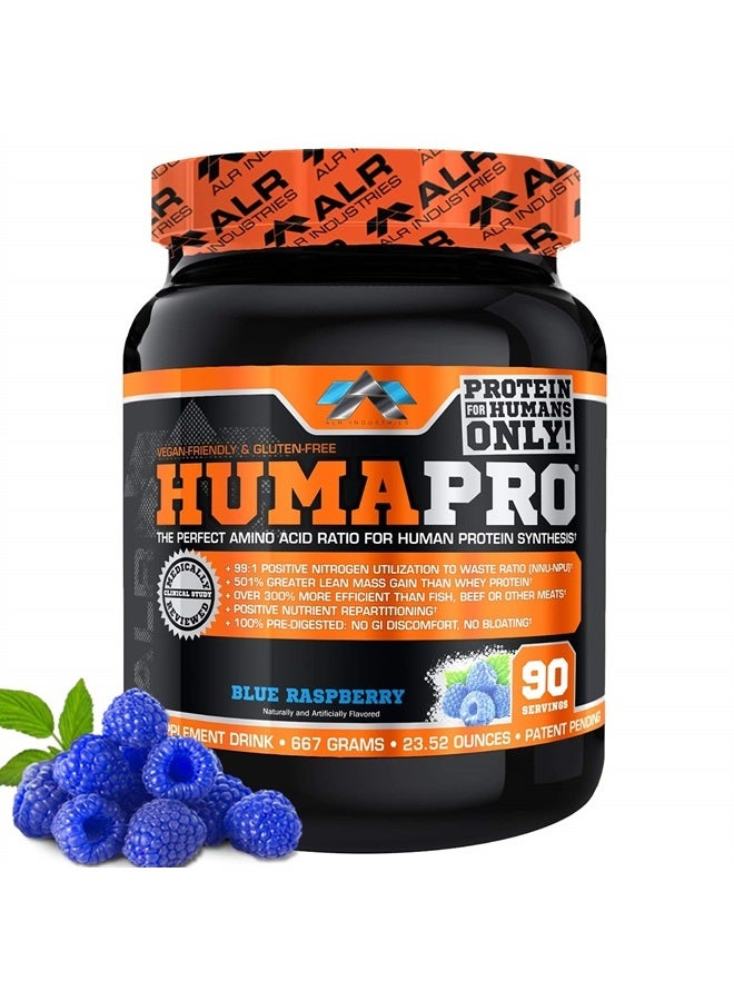 Humapro, Protein Matrix Blend, Formulated for Humans, Amino Acids, Lean Muscle, Vegan Friendly, 667 Grams (Blue Raspberry)
