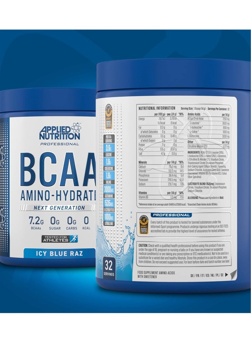 Bcaa Essentials Amino Acids 390G Icy Blue Razz Flavor 30 Serving